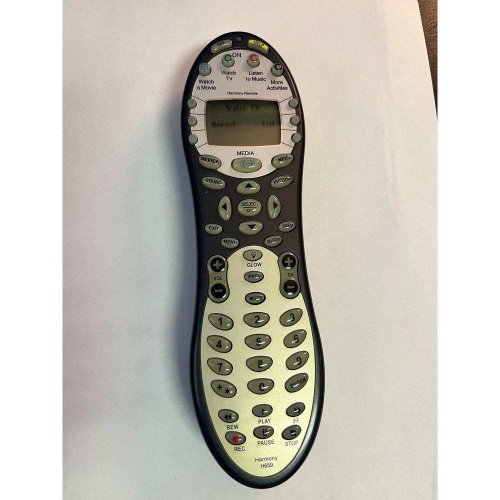 Logitech Harmony H659 Universal Remote Control LCD Backlit Silver Black USB